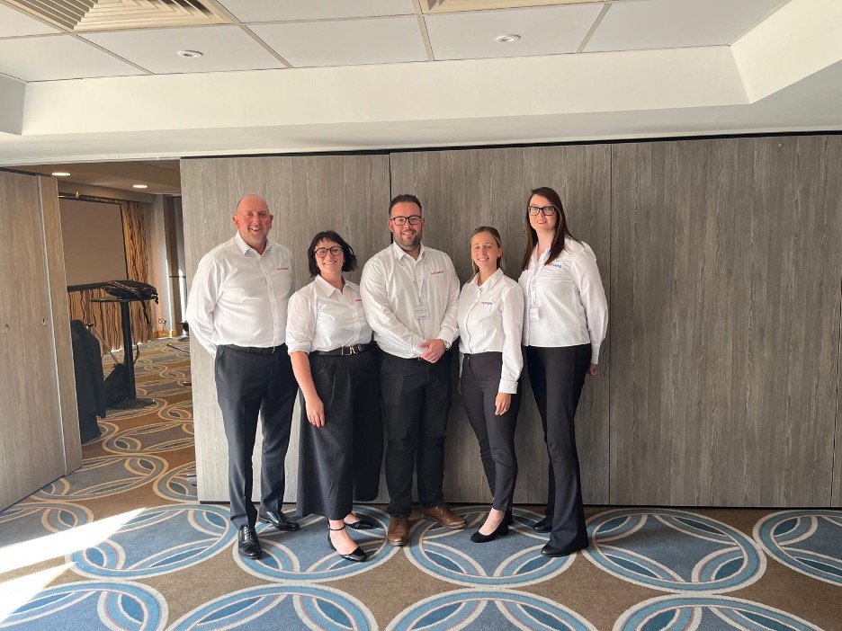 FASTSIGNS UK Support team, L-R John Davies, UK Managing Director, Hannah Evans-Janosi, Marketing Manager, Rory Gallop, Business Consultant, Rebecca Perks, Operations Manager, Emily Heathcote, Senior Business Consultant
